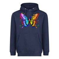 Navy rainbow butterfly Heavyweight Hoodie - Zillion Design Studio