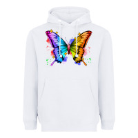 White rainbow butterfly Heavyweight Hoodie - Zillion Design Studio