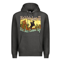 Charcoal Heather aint goin down til the sun comes up cowboy Premium Hoodie - NancyCooperArtShop