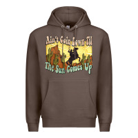 Coffee aint goin down til the sun comes up cowboy Premium Hoodie - NancyCooperArtShop