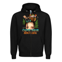 Black messy bun camp hair dont care Zipper Hoodie - texasbilliewilder
