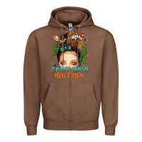 Chestnut messy bun camp hair dont care Zipper Hoodie - texasbilliewilder