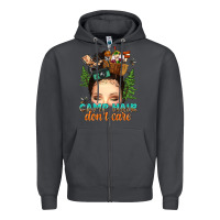 Smoke messy bun camp hair dont care Zipper Hoodie - texasbilliewilder