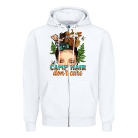 White messy bun camp hair dont care Zipper Hoodie - texasbilliewilder
