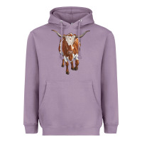 Lavender longhorn cow Heavyweight Hoodie - RanaPortraitStore