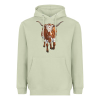 Matcha longhorn cow Heavyweight Hoodie - RanaPortraitStore