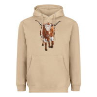 Mushroom longhorn cow Heavyweight Hoodie - RanaPortraitStore