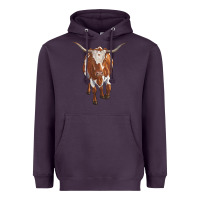 Plum longhorn cow Heavyweight Hoodie - RanaPortraitStore