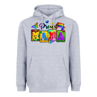 Heather Grey proud mama Heavyweight Hoodie - Zillion Design Studio