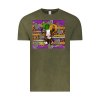 Vintage Olive mardi gras cow Vintage Tee - Artiststas