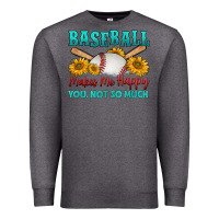 Charcoal Heather baseball makes me happy you, not so much Premium Sweatshirt - HRA Design Shop