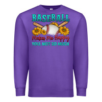 Purple baseball makes me happy you, not so much Premium Sweatshirt - HRA Design Shop