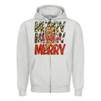 Dove Grey merry christmas lightning bolt Zipper Hoodie - Zillion Design Studio