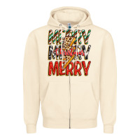 Sandshell merry christmas lightning bolt Zipper Hoodie - Zillion Design Studio