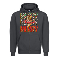 Smoke merry christmas lightning bolt Zipper Hoodie - Zillion Design Studio