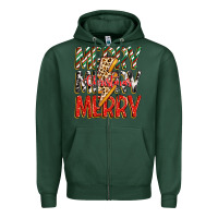 Sports Green merry christmas lightning bolt Zipper Hoodie - Zillion Design Studio