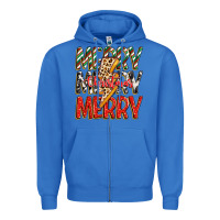 True Royal merry christmas lightning bolt Zipper Hoodie - Zillion Design Studio