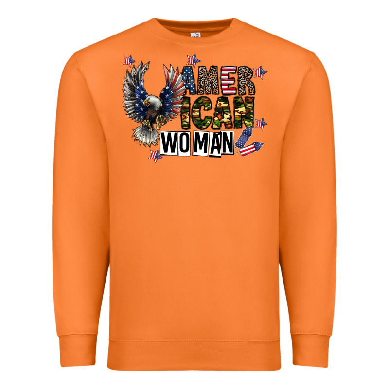 American Woman Premium Sweatshirt by CowhideDigitalArt | Teevron