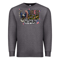 Charcoal Heather american woman Premium Sweatshirt - CowhideDigitalArt