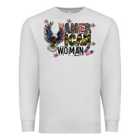 Dove Grey american woman Premium Sweatshirt - CowhideDigitalArt