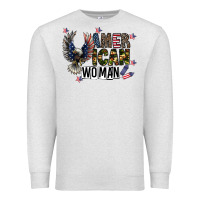 Oatmeal Heather american woman Premium Sweatshirt - CowhideDigitalArt