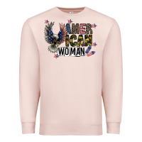 Pale Pink american woman Premium Sweatshirt - CowhideDigitalArt