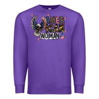 Purple american woman Premium Sweatshirt - CowhideDigitalArt