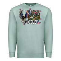 Seafoam american woman Premium Sweatshirt - CowhideDigitalArt