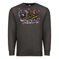 Smoke american woman Premium Sweatshirt - CowhideDigitalArt