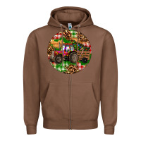 Chestnut Christmas Farm Red Tractor Zipper Hoodie - RanaPortraitStore