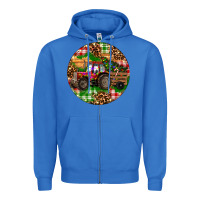 True Royal Christmas Farm Red Tractor Zipper Hoodie - RanaPortraitStore