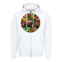 White Christmas Farm Red Tractor Zipper Hoodie - RanaPortraitStore