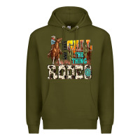 Army Green and they call the thing rodeo Premium Hoodie - NancyCooperArtShop