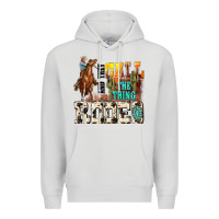 Dove Grey and they call the thing rodeo Premium Hoodie - NancyCooperArtShop