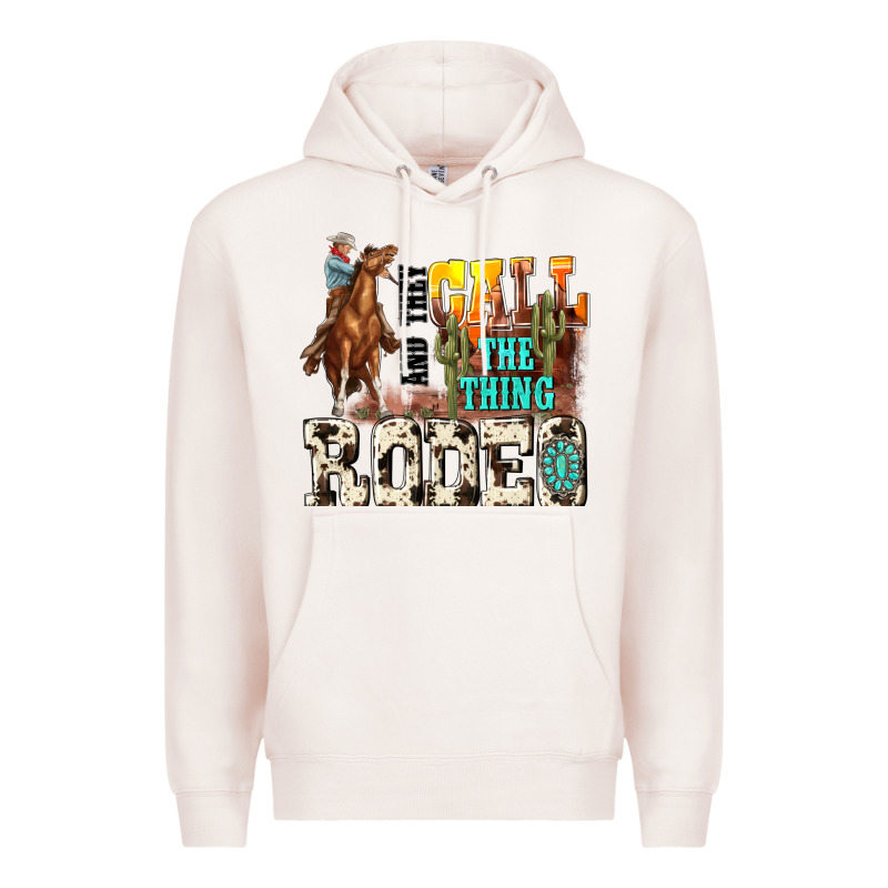 And They Call The Thing Rodeo Premium Hoodie by NancyCooperArtShop | Teevron