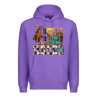 Purple and they call the thing rodeo Premium Hoodie - NancyCooperArtShop