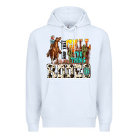 White and they call the thing rodeo Premium Hoodie - NancyCooperArtShop