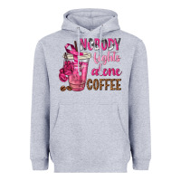 Heather Grey Nobody Fights Alone Coffee Heavyweight Hoodie - texasbilliewilder