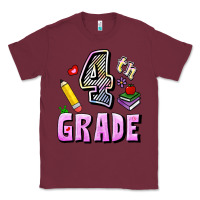 Burgundy Fourth Grade Classic Tee - RanaPortraitStore
