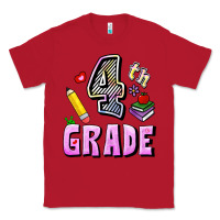 Red Fourth Grade Classic Tee - RanaPortraitStore