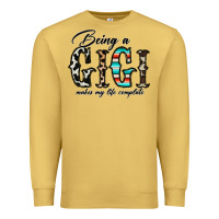 Antique Gold being a gigi makes my life complate Premium Sweatshirt - CowhideDigitalArt