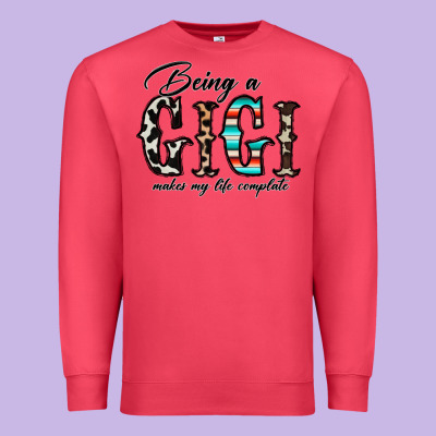 Being A Gigi Makes My Life Complate Premium Sweatshirt Designed By Cowhidedigitalart