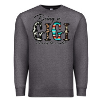 Charcoal Heather being a gigi makes my life complate Premium Sweatshirt - CowhideDigitalArt