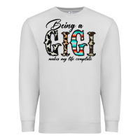 Dove Grey being a gigi makes my life complate Premium Sweatshirt - CowhideDigitalArt