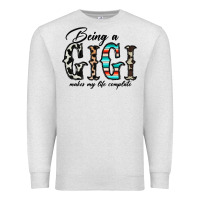 Oatmeal Heather being a gigi makes my life complate Premium Sweatshirt - CowhideDigitalArt