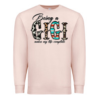 Pale Pink being a gigi makes my life complate Premium Sweatshirt - CowhideDigitalArt