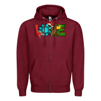 Burgundy Western Gemstone Christmas Love Zipper Hoodie - RanaPortraitStore