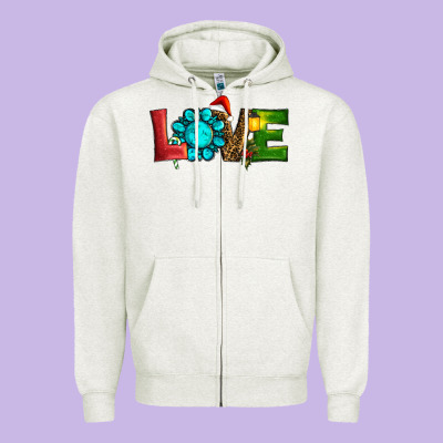 Zipper Hoodie Western Gemstone Christmas Love