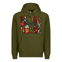 Army Green santa's favorite nurse Premium Hoodie - Jasminsmagicworld