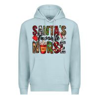 Blue Mist santa's favorite nurse Premium Hoodie - Jasminsmagicworld